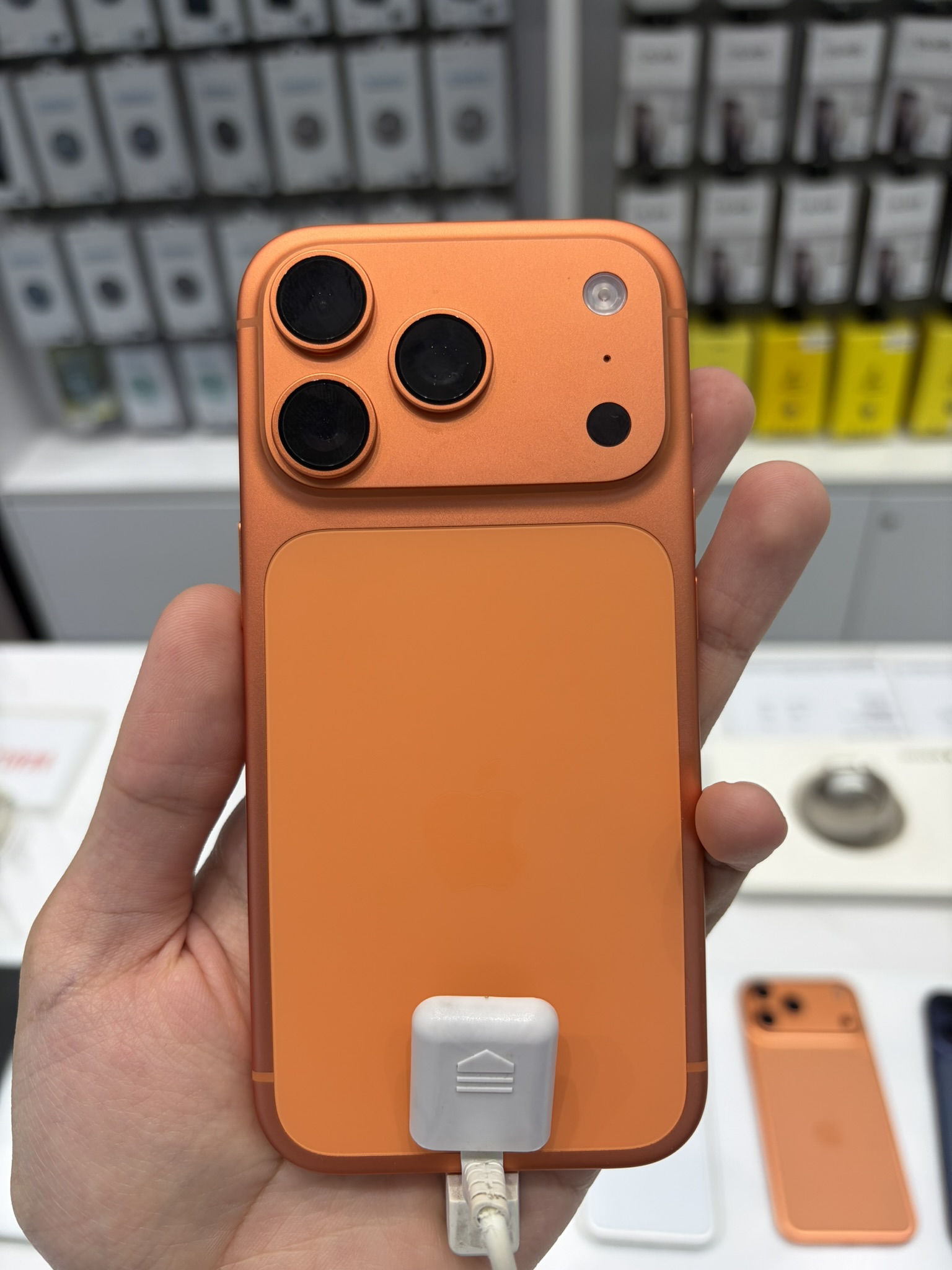 IPhone 17 Pro backside (Cosmic Orange) (Oct 1, 2025)